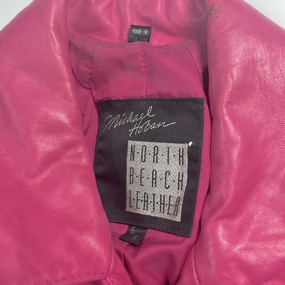 North Beach Leather Vintage cropped pink leather bolero jacket - Picture 4 of 12